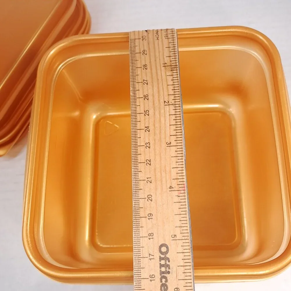 Ziploc‎ plastic Containers Gold Medium Square 5 cup x3 Limited Edition Holiday